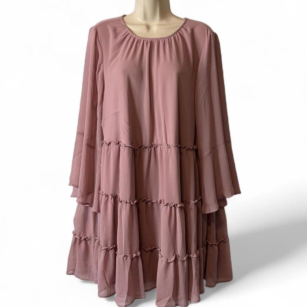 Torrid Pink Chiffon Ruffle Tiered Mini Babydoll Dress, Women's Size 1X